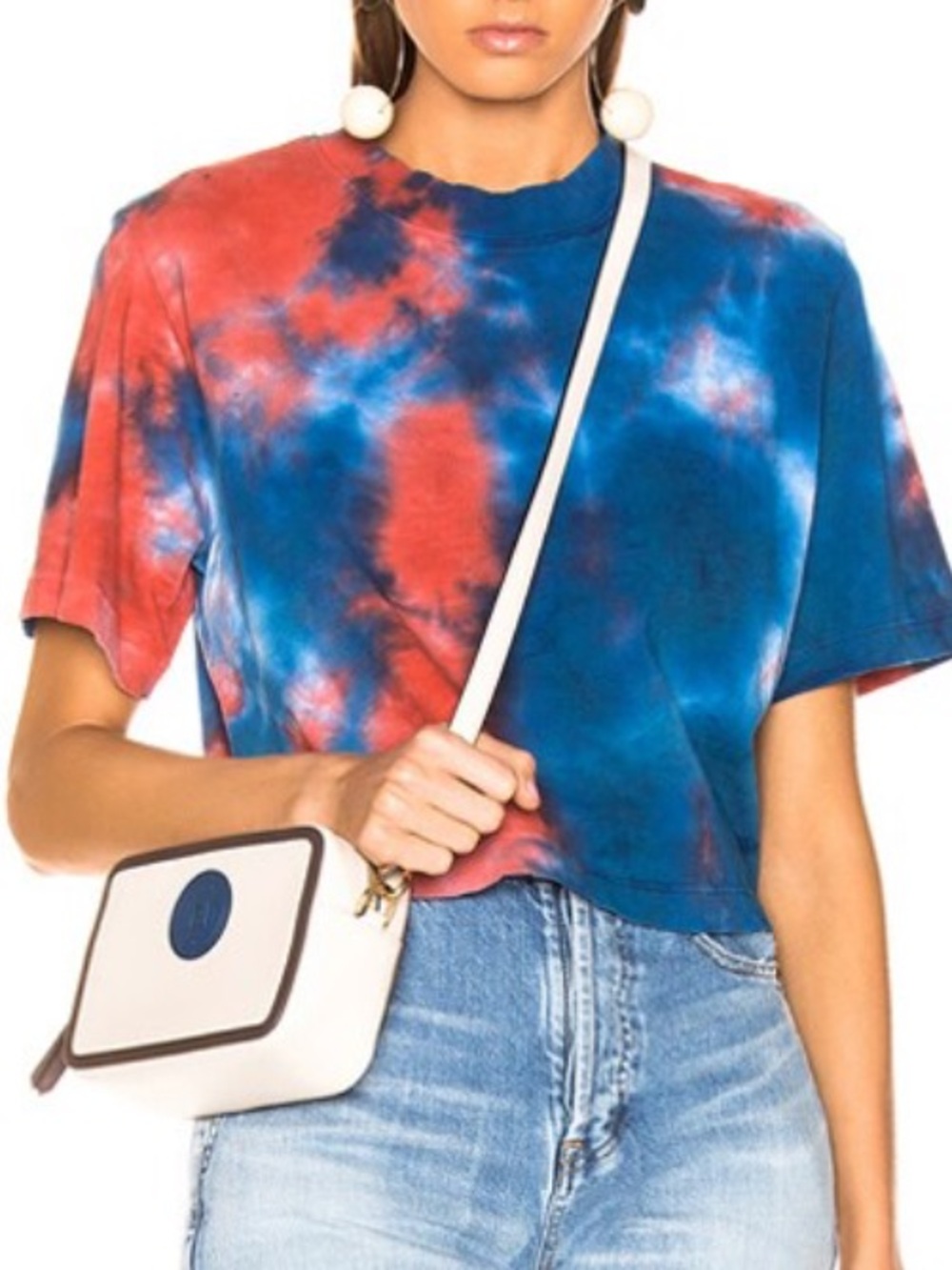 Cotton Citizen Tokyo Crop Tee in Hibiscus & Sapphire Tie Dye